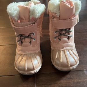 Pink snow boots